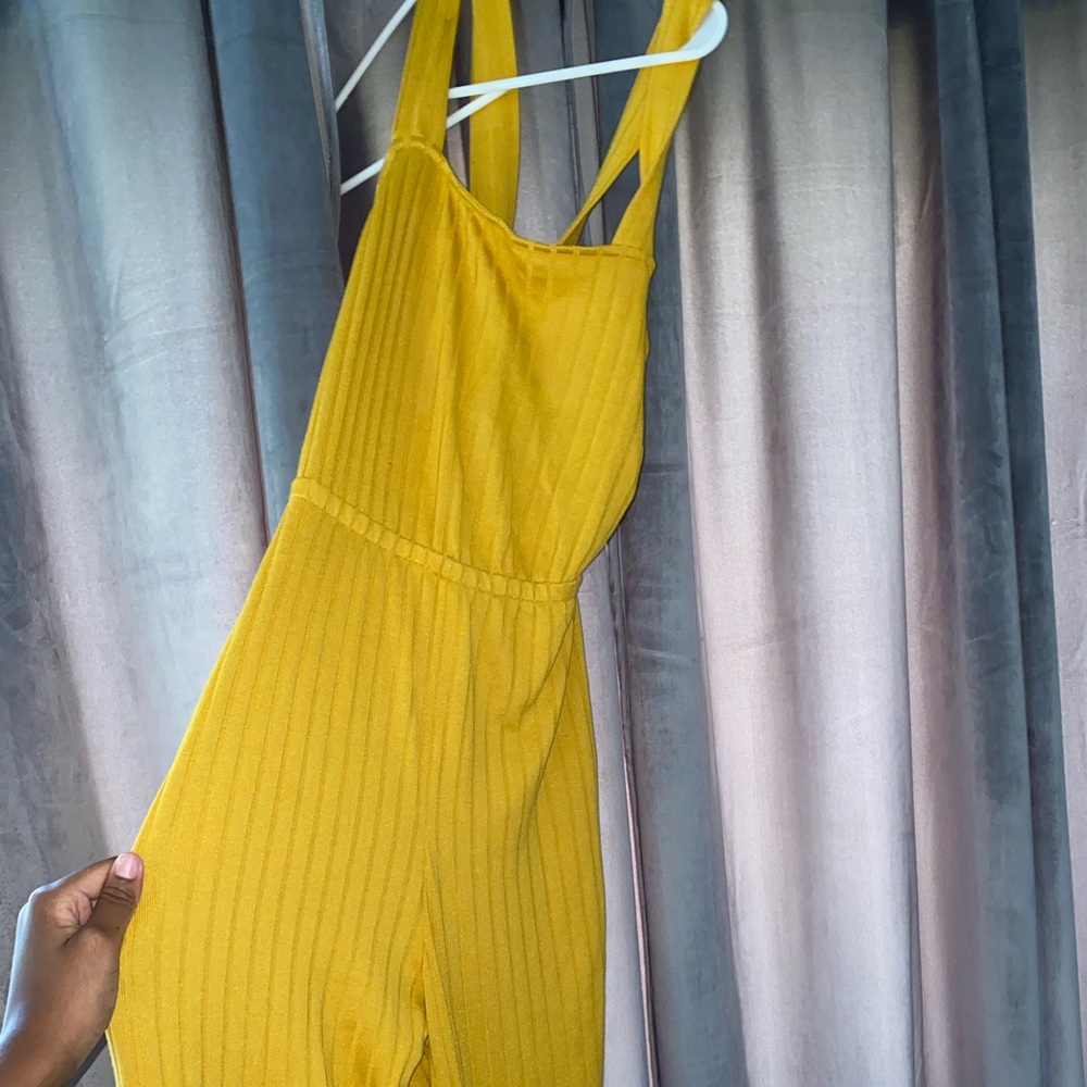 Yellow cross back jumpsuit